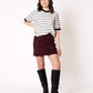 Velvet Mini Skirt - Bordeaux