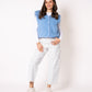 Wide Leg Balloon Jeans White Bloom