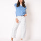 Wide Leg Balloon Jeans White Bloom