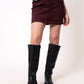 Velvet Mini Skirt - Bordeaux