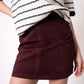 Velvet Mini Skirt - Bordeaux