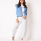 Wide Leg Balloon Jeans White Bloom