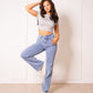 Twisted Waist Straight Leg Jeans - Denim Blue