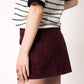 Velvet Mini Skirt - Bordeaux