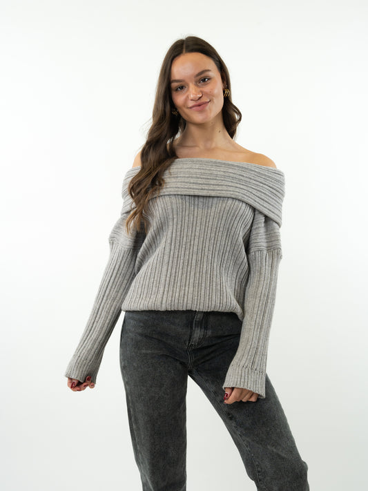 Off-Shoulder Pullover Madison - Grau