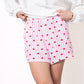 Love Stripes Musselin Shorts - Rosa/Weiß