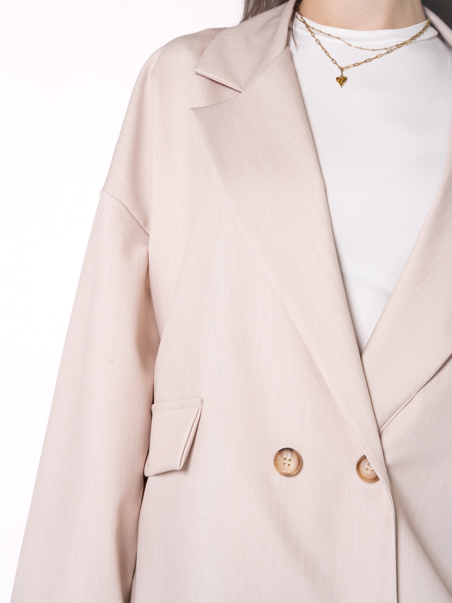 Classy Oversize Blazer - Creme