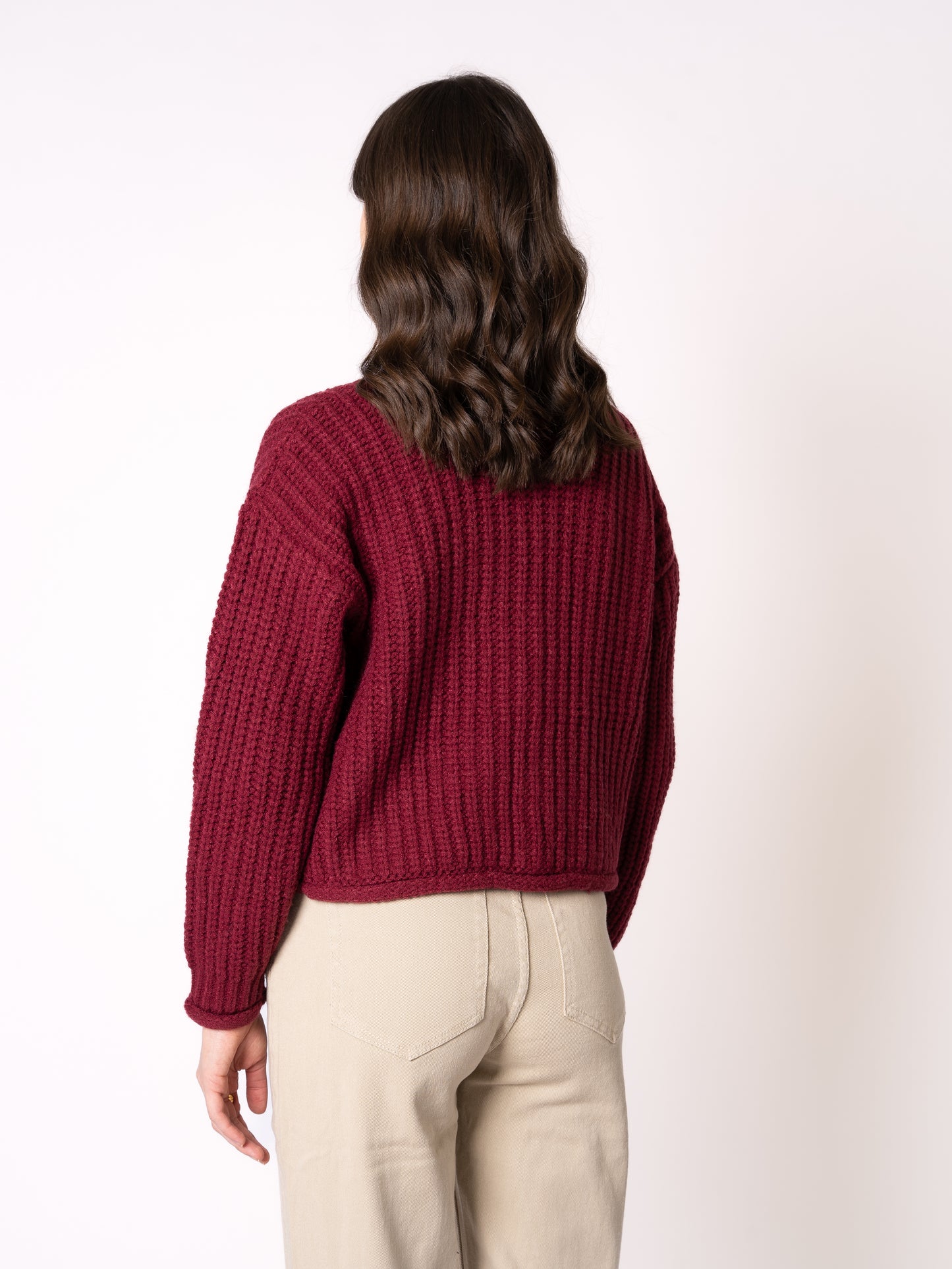 Strickjacke Elena - Bordeaux