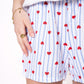 Love Stripes Musselin Shorts - Rosa/Weiß