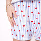 Love Stripes Musselin Shorts - Blau/Weiß