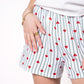 Love Stripes Musselin Shorts - Rosa/Weiß