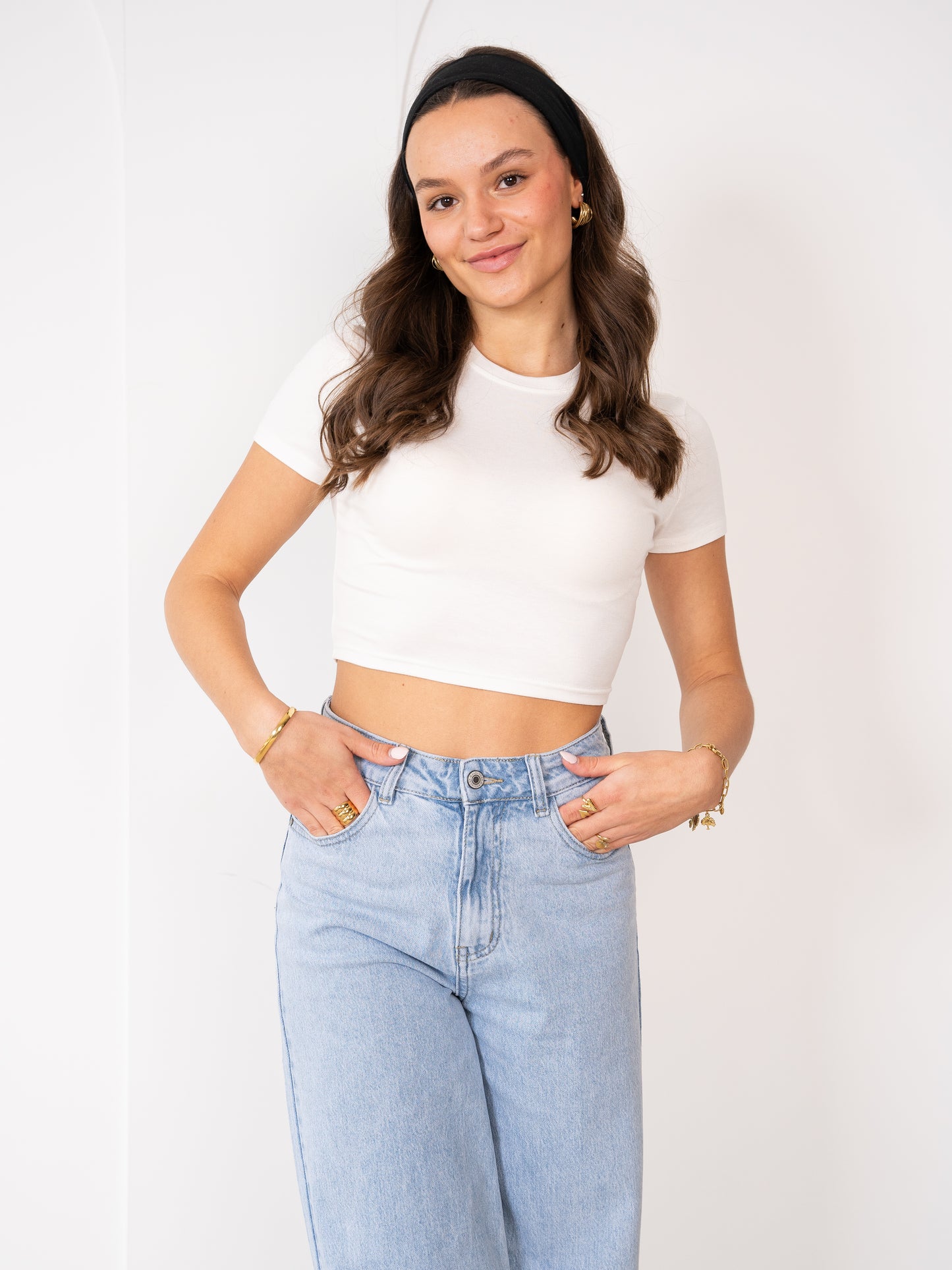 Basic Cropped Tee - Weiß