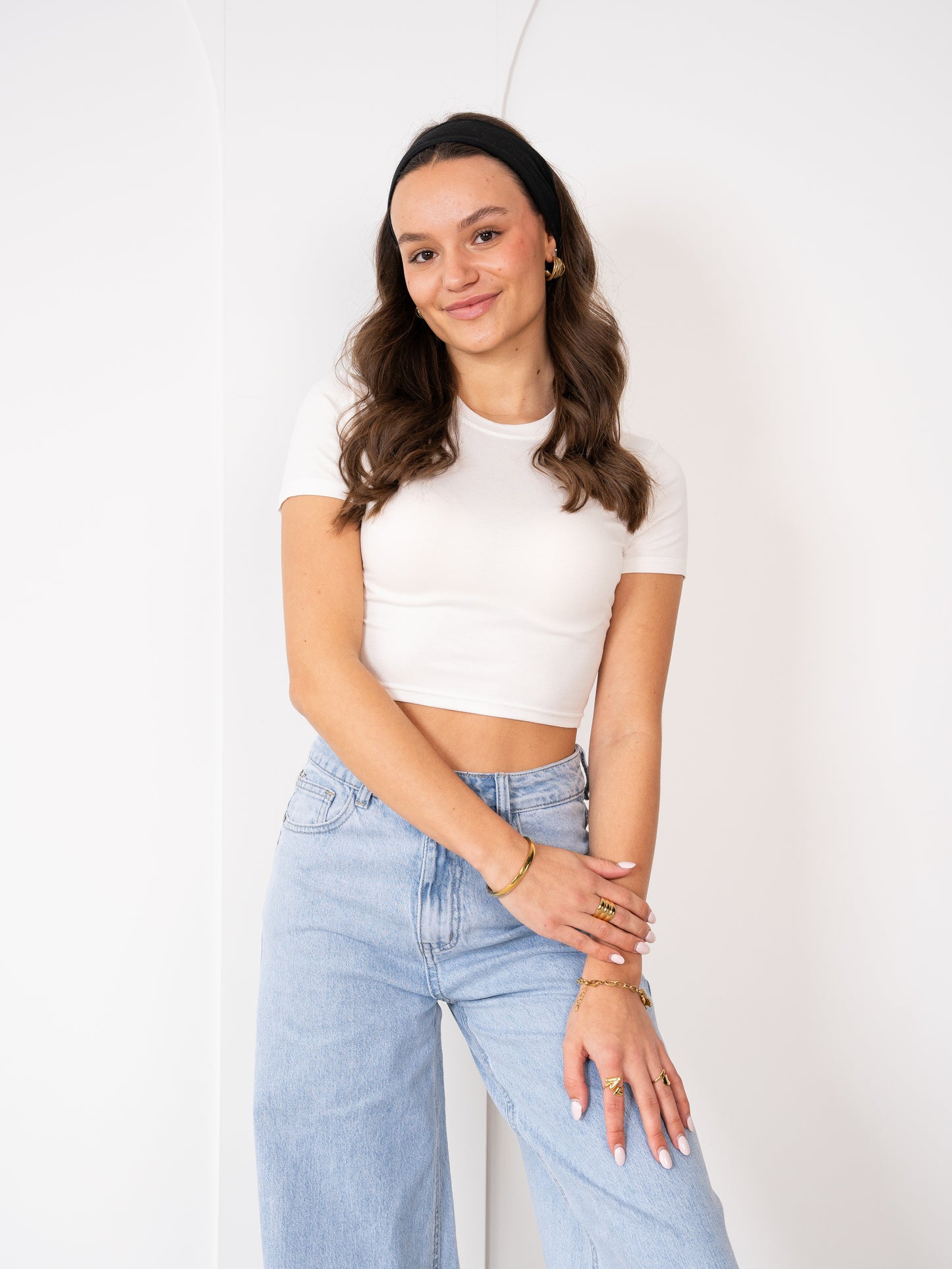 Basic Cropped Tee - Weiß