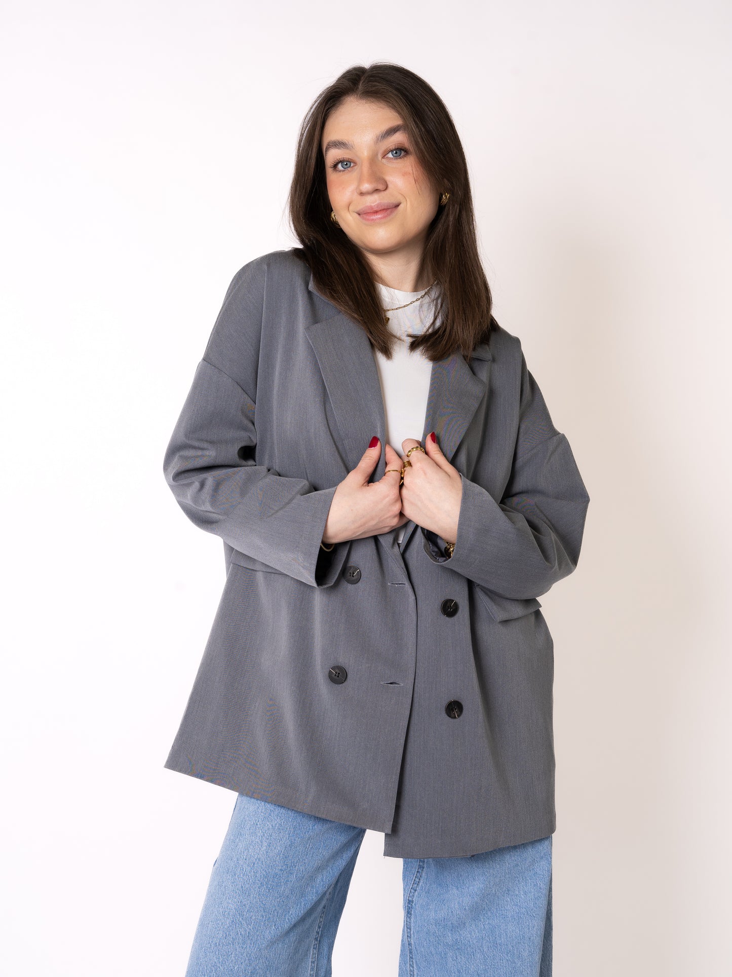 Classy Oversize Blazer - Grau