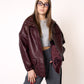 LUCKY DEAL 1214 Oversize Faux Leather Jacket - Bordeaux - vom Umtausch ausgeschlossen  -