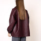 LUCKY DEAL 1214 Oversize Faux Leather Jacket - Bordeaux - vom Umtausch ausgeschlossen  -