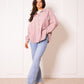 Musselinbluse Bold Stripes - Rosa/Beige