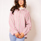 Musselinbluse Bold Stripes - Rosa/Beige