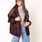 LUCKY DEAL 1214 Oversize Faux Leather Jacket - Bordeaux - vom Umtausch ausgeschlossen  -