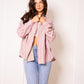 Musselinbluse Bold Stripes - Rosa/Beige