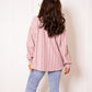 Musselinbluse Bold Stripes - Rosa/Beige