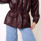 LUCKY DEAL 1214 Oversize Faux Leather Jacket - Bordeaux - vom Umtausch ausgeschlossen  -