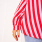 Musselinbluse Bold Stripes - Rosa/Rot