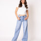 Tall | Mid Waist Extra Long Wide Leg Jeans - Denim Blue