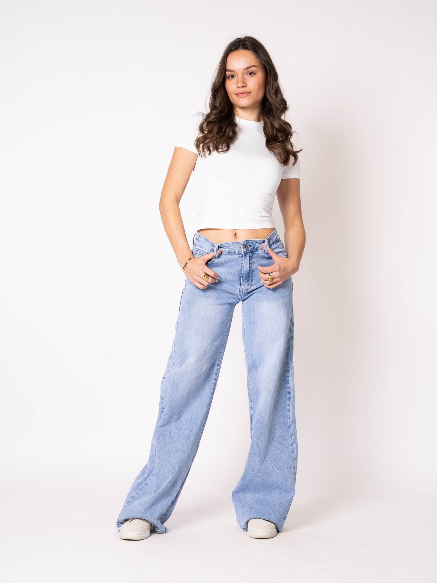 Tall | Mid Waist Extra Long Wide Leg Jeans - Denim Blue