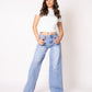 Tall | Mid Waist Extra Long Wide Leg Jeans - Denim Blue