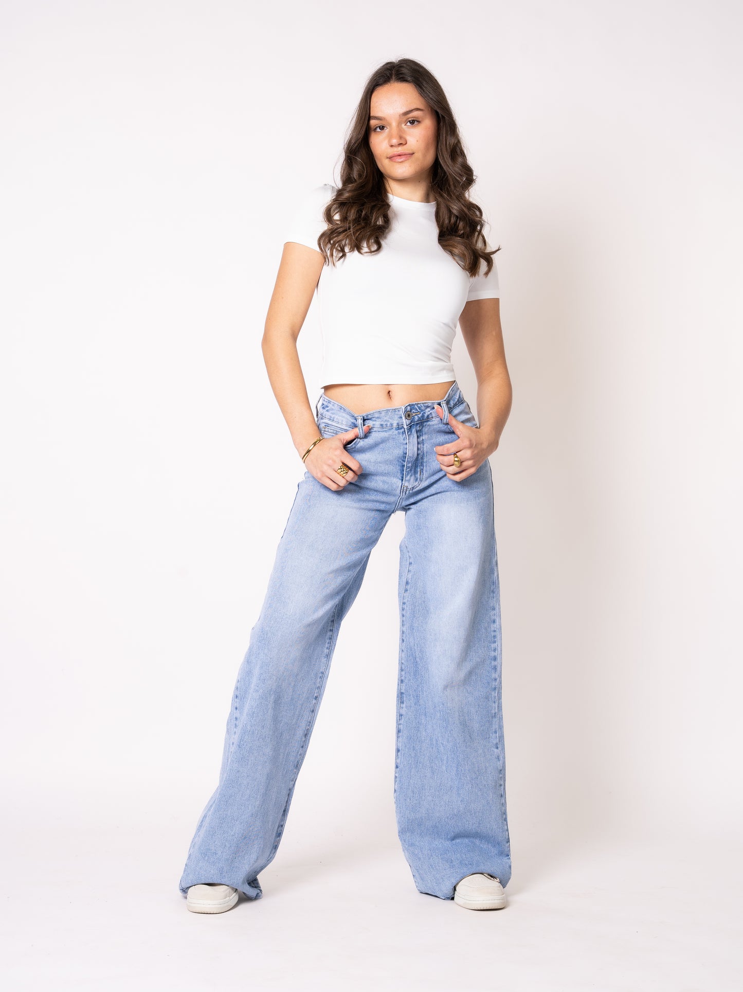 Tall | Mid Waist Extra Long Wide Leg Jeans - Denim Blue