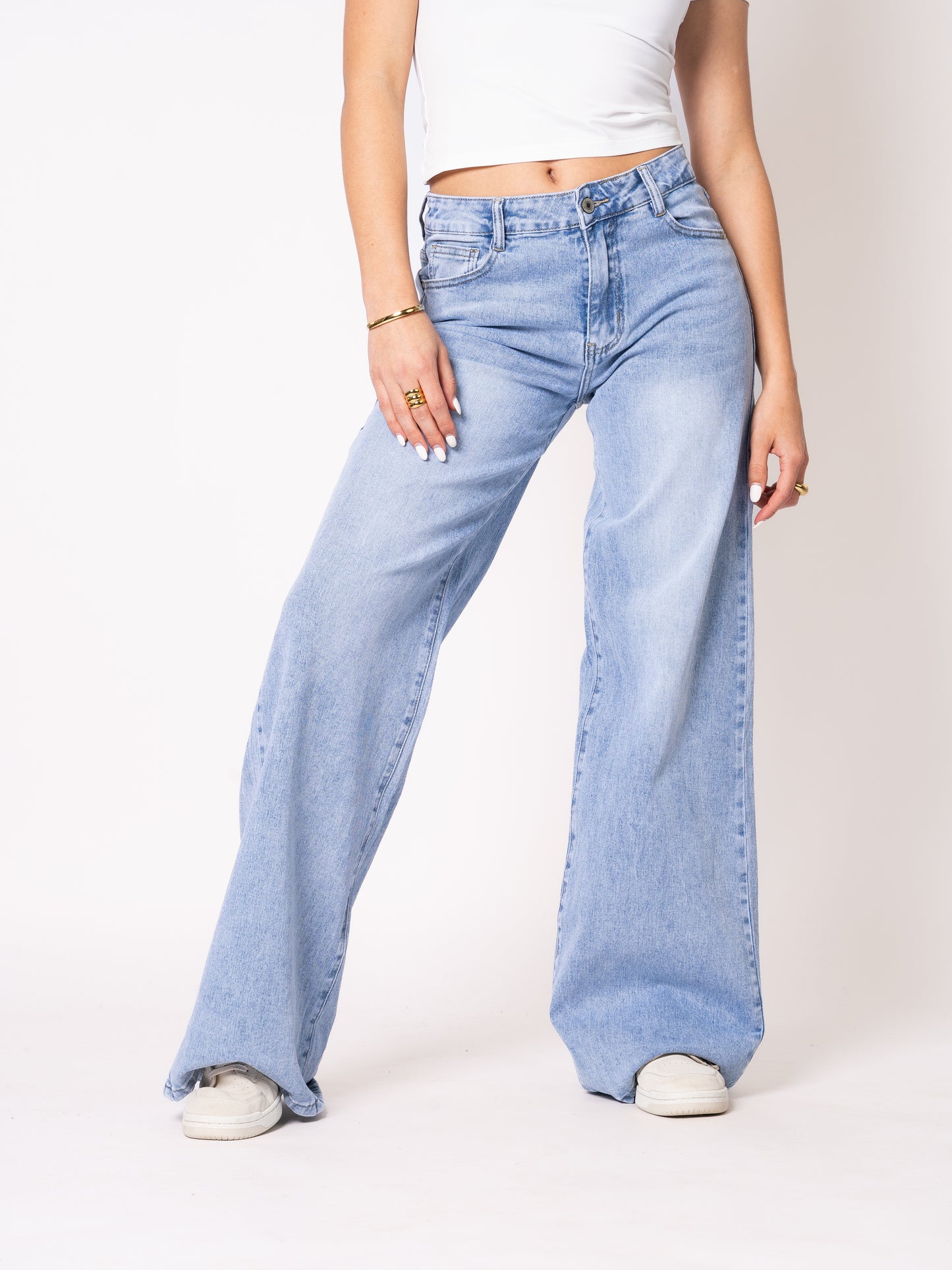 Tall | Mid Waist Extra Long Wide Leg Jeans - Denim Blue