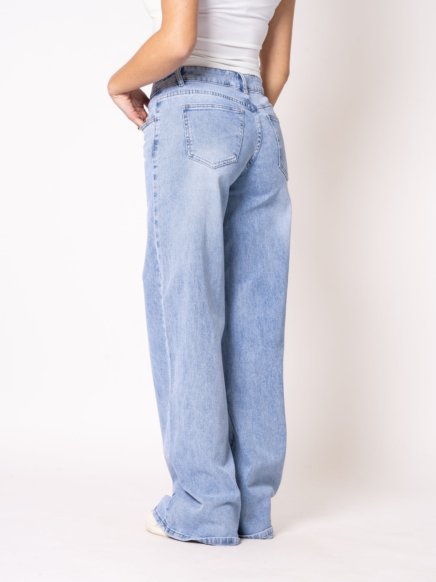 Tall | Mid Waist Extra Long Wide Leg Jeans - Denim Blue