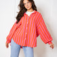 Musselinbluse Bold Stripes - Pink/Orange