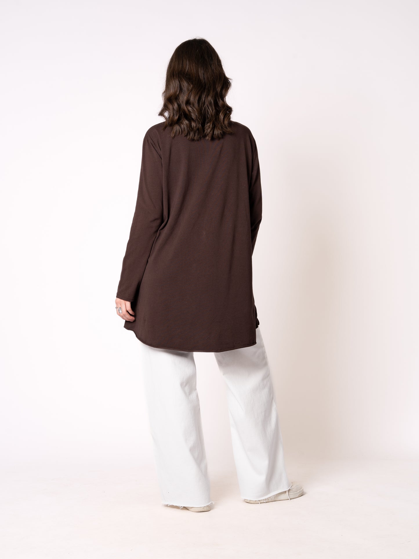 Longshirt Alina langarm  - Dunkelbraun