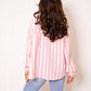 Musselinbluse Bold Stripes - Rosa/Weiß