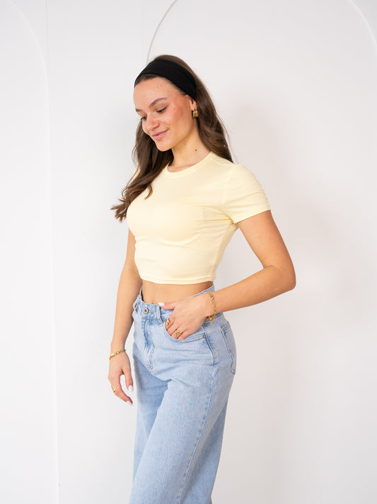 Basic Cropped Tee - Gelb