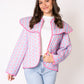 Baumwoll Steppjacke Lillian - Blau mit Rosa