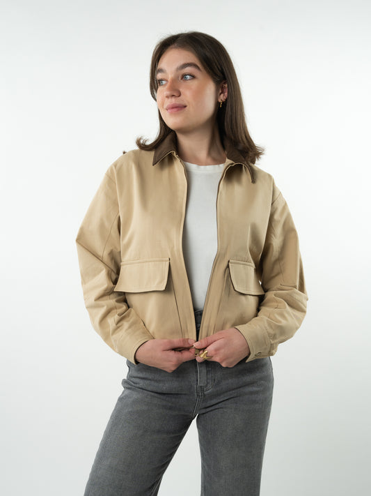 Canvas Cord Linen Jacket - Light Ocker