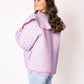 Baumwoll Steppjacke Lillian - Blau mit Rosa