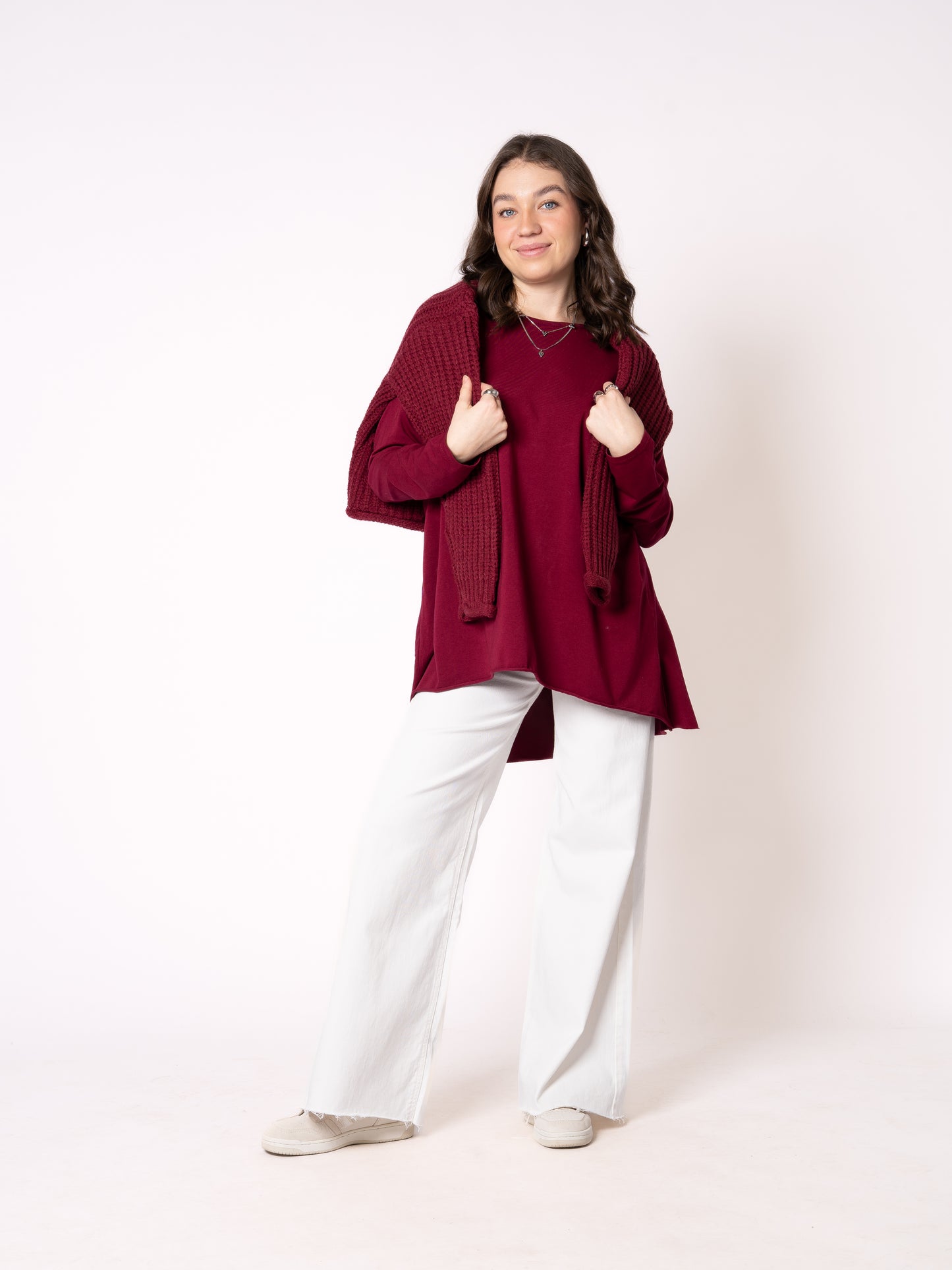 Longshirt Alina langarm  - Bordeaux