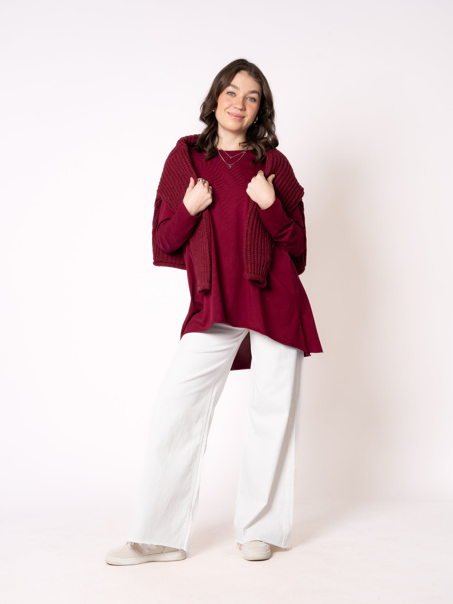 Longshirt Alina langarm  - Bordeaux