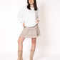 Cotton Miniskirt - Beige