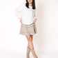 Cotton Miniskirt - Beige