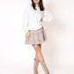 Cotton Miniskirt - Beige