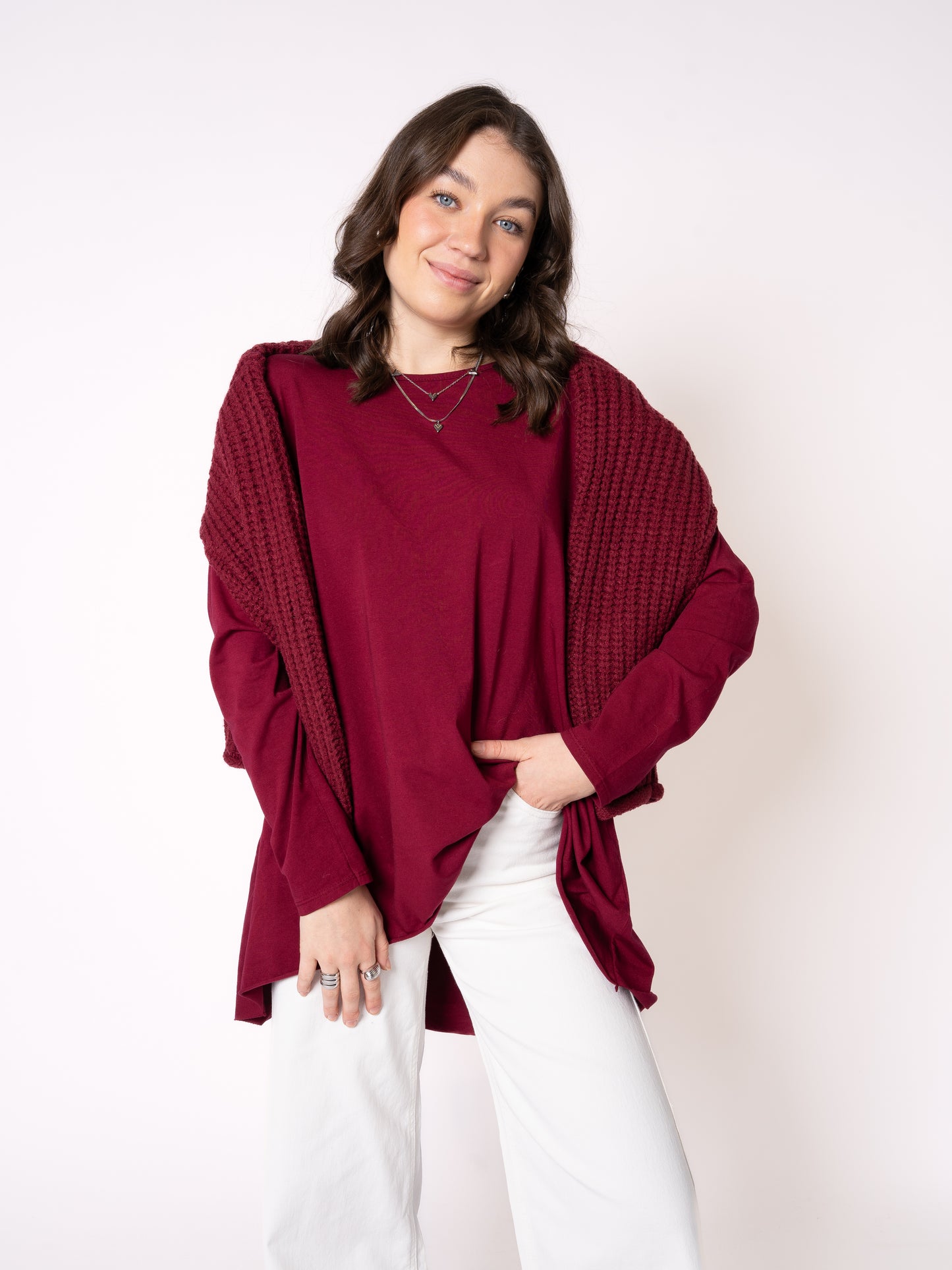 Longshirt Alina langarm  - Bordeaux