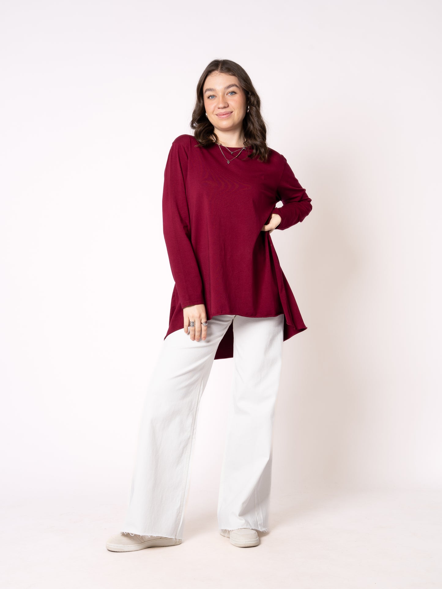 Longshirt Alina langarm  - Bordeaux