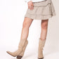 Cotton Miniskirt - Beige