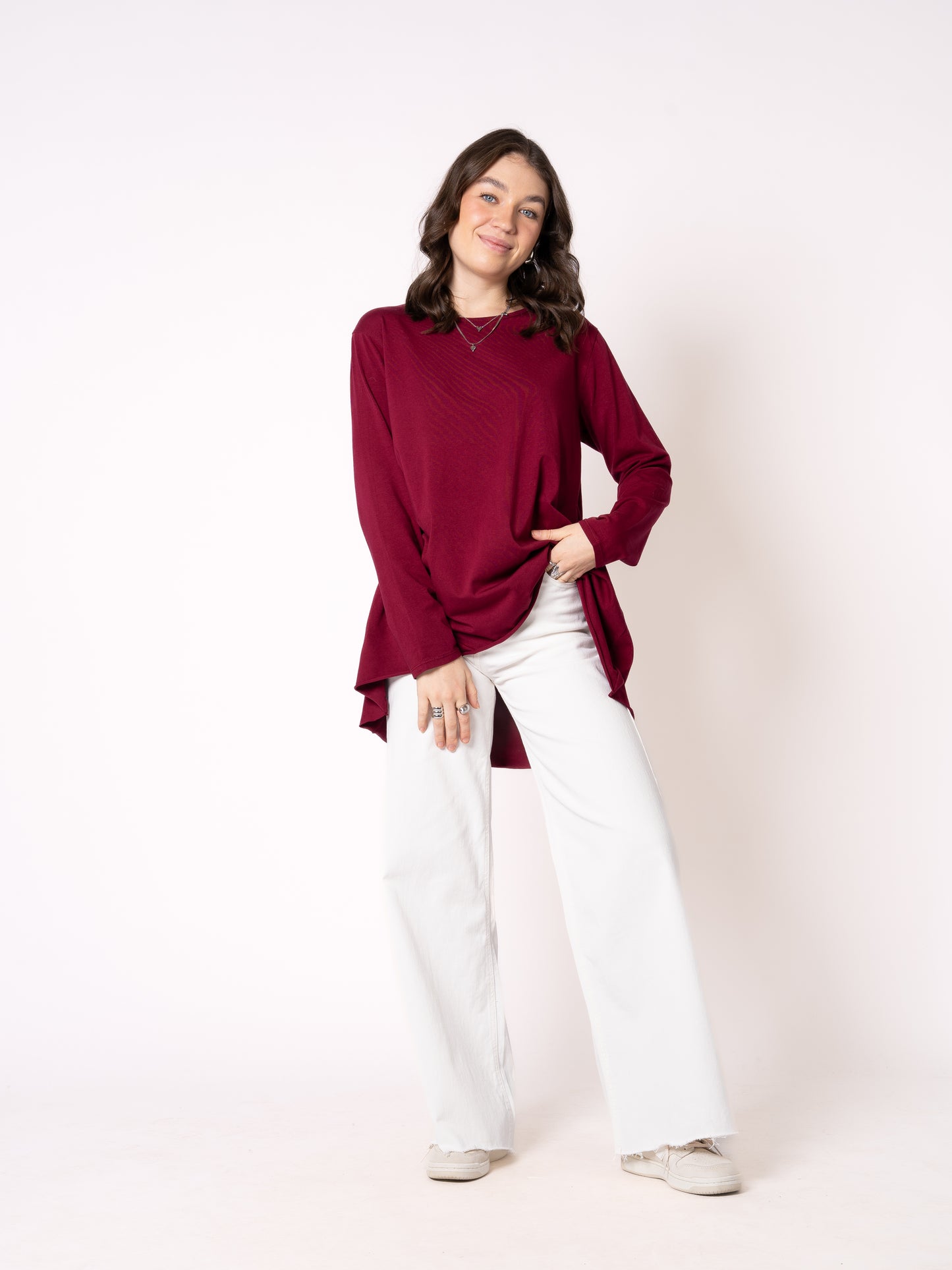 Longshirt Alina langarm  - Bordeaux