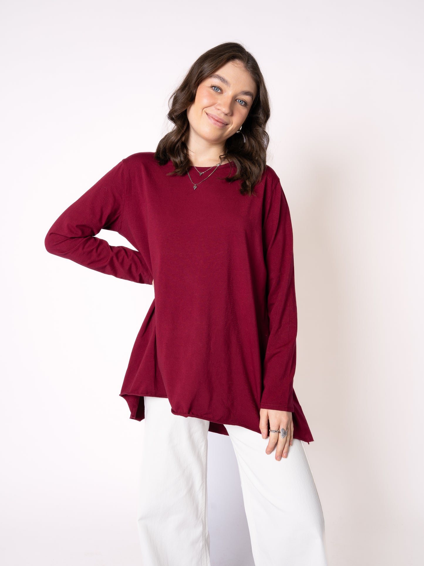 Longshirt Alina langarm  - Bordeaux